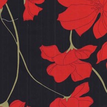 abstract red flowers - 110 cm wide