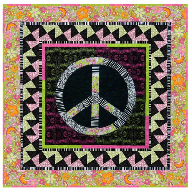 Give Peace A Chance, free quilt pattern by Rosemarie Lavin and Jean Ann Wright for the Feelin' Groovy Fabric Collection at Windham Fabrics 